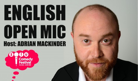 English Open mic - Host: Adrian Mackinder (price: 2-for-1)